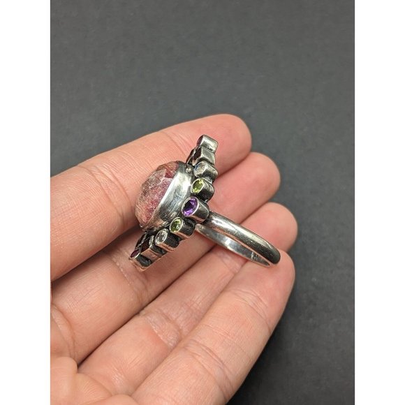 Nicky Butler NB Sterling Silver 925 Multi Gemstone Statement Ring Size 12 - Picture 6 of 10